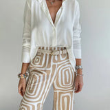 Kammay Stijlvolle Pantalon Set – Inclusief Blouse en Riem
