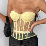 Polka Dot Strapless Bustier Corset