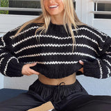 Striped Knit Pullover Sweater