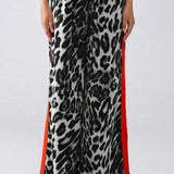 Chic Leopard Print Relaxed Wide Leg Pants