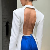 Backless Notched Oversize Blazer