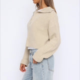 Zip Neck Knit Sweater