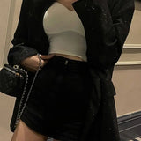 Chic Single-Breasted Sequin Blazer