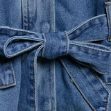 Belted Patchwork Denim Jacket