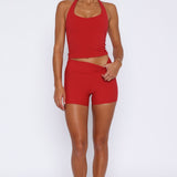 Shift Mid Rise Shorts 3.5" Cherry Red