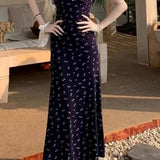 V-neck Waist-cinching Slim Floral Dress