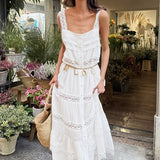 Boho Lace Patchwork Ruffle Loose Maxi Dress