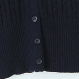 Short Lapel Cable Knit Cardigan
