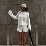 Hollow Knit Crochet Loose Two Piece Set