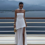Elegant Strapless Sleeveless Maxi Dress