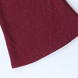 Sexy Lace Ribbon Slim Flare Pants