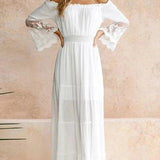 Flare Sleeve Off Shoulder Boho Dress
