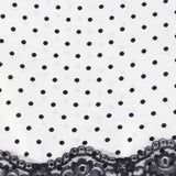 Lace-Trim V-Neck Polka Dot Halter Backless Mini Dress