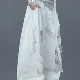 Ripped Lace Patchwork Relaxed Jeans