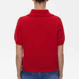 Hollow Out Polo Knit Sweater