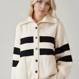 High Neck Color Block Knit Sweater