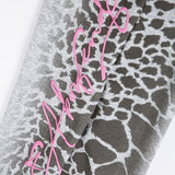 Retro Leopard Letter Embroidered Loose Pants