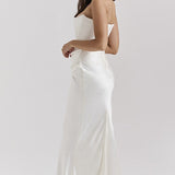 Sexy Backless Cinched Waist Maxi Dress