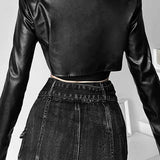 Vintage Matte Cropped Moto Jacket