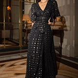 Sexy Polka Dot V-Neck Maxi Dress