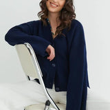 Loose Fit V Neck Cardigan Sweater