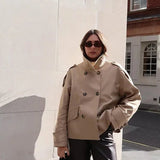 Stand Collar Loose Fit Casual Jacket