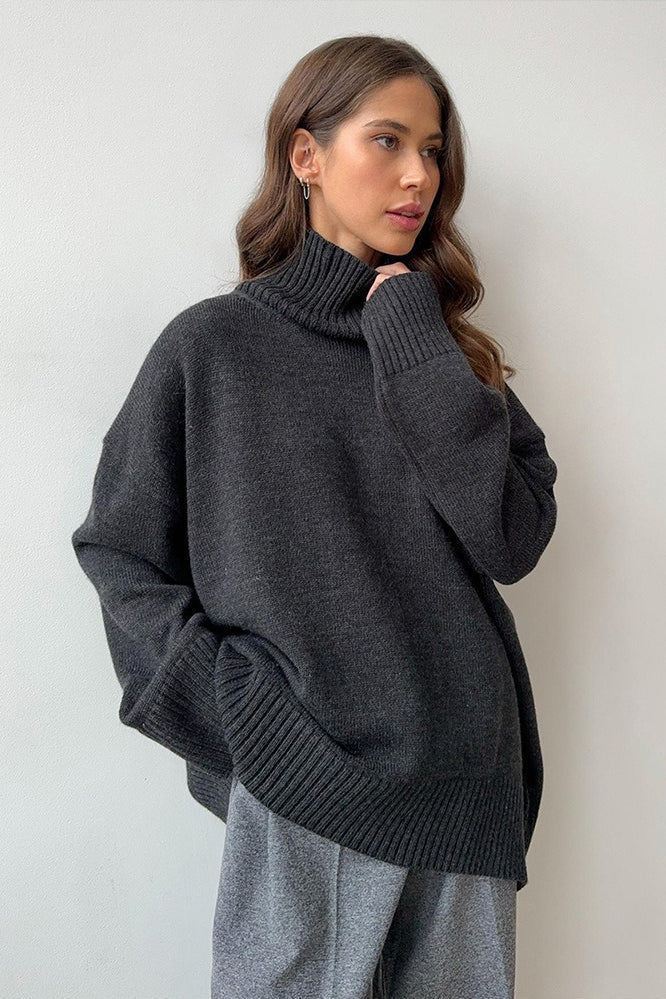 Slimming High Neck Knit Sweater