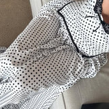 Polka Dot Bow Detail Asymmetrical Maxi Dress