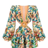 Edana Cut-out Tiered Mini Dress