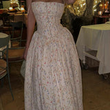 Pleated Spaghetti Strap Floral Dress