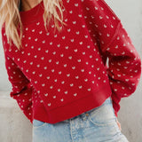 Cropped Butterfly Pattern Sweater