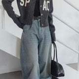 Loose Fit Letter Embroidery Sweater