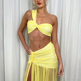 Sexy Bikini Top Mesh Bodycon Skirt Set