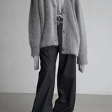 Oversized V-Neck Knit Cardigan