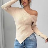 Elegant Cut Out Shoulder Sweater