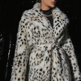 Collar Leopard Plush Overcoat