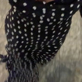 Polka Dot Scarf Neck Ruffled Cami Maxi Dress