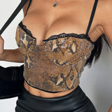 Leopard Sequin Bodycon Tank Top