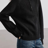 Half Zip Textured Knit Sweater