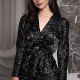 Eileen Floral Wrap Lace-Up Blouse & Maxi Skirt Set