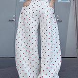 Star Letter Embroidered Cotton Baggy Sweat Pants