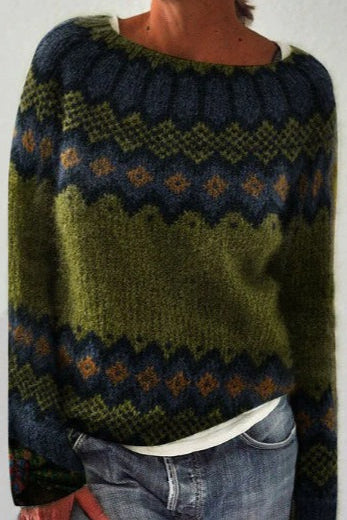 Trendy Color Block Pullover Sweater