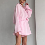 Cotton Long Sleeve Shirt Wide Leg Pants Two Piece Set