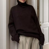 Solid High Neck Knit Sweater