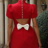 Fia | Elegant Petal Sleeves Mini Dress