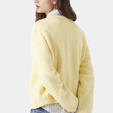 Embroidery Knit Slouchy Pullover Blouse