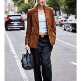 Suede Two-Button Casual Blazer