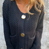Chunky Knit Button Up Sweater