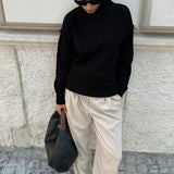 Colorblock Turtleneck Knit Sweater