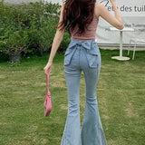 High Waist Butterfly Knot Flare Jeans